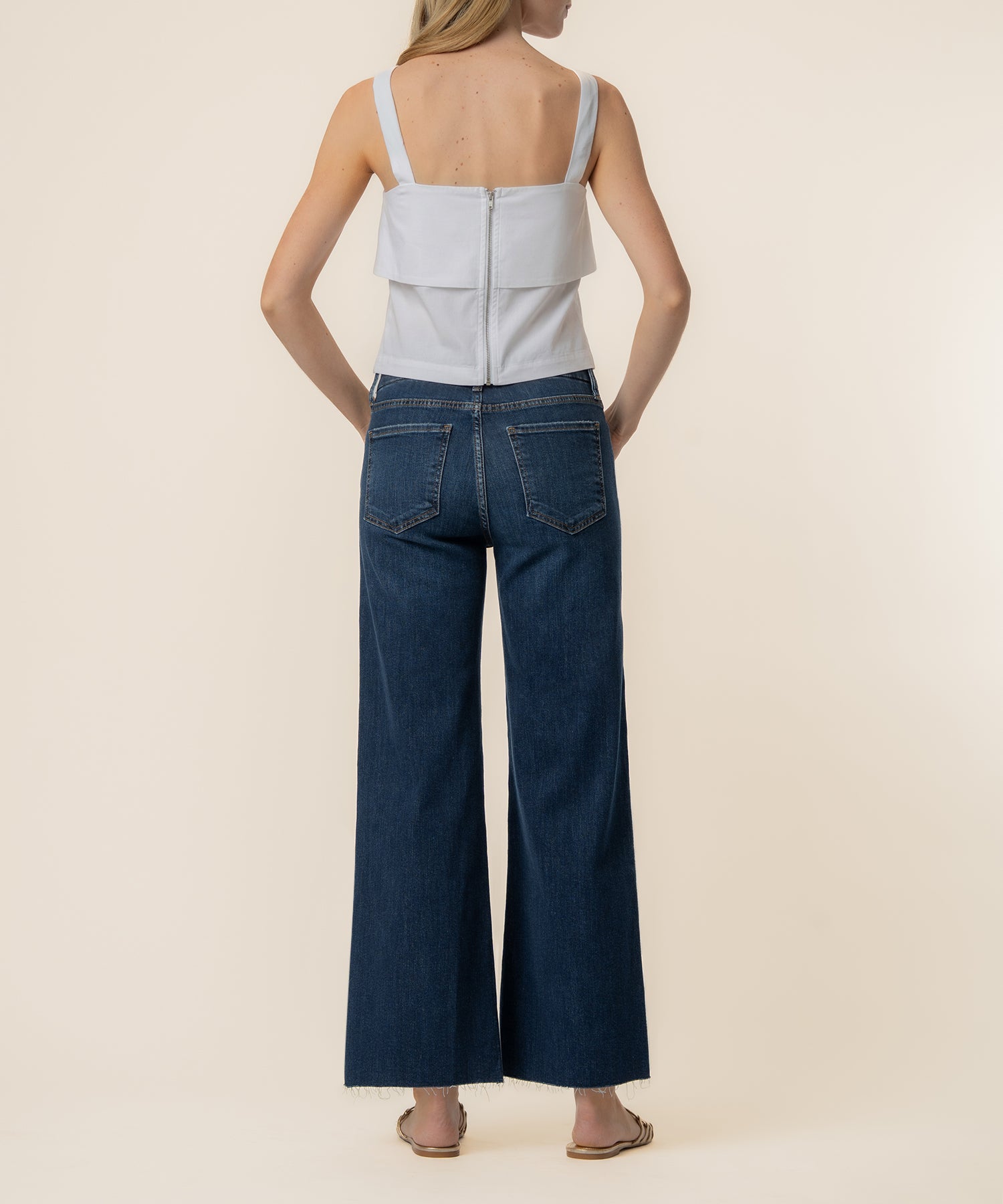 Melanie Linen Tank Top in White
