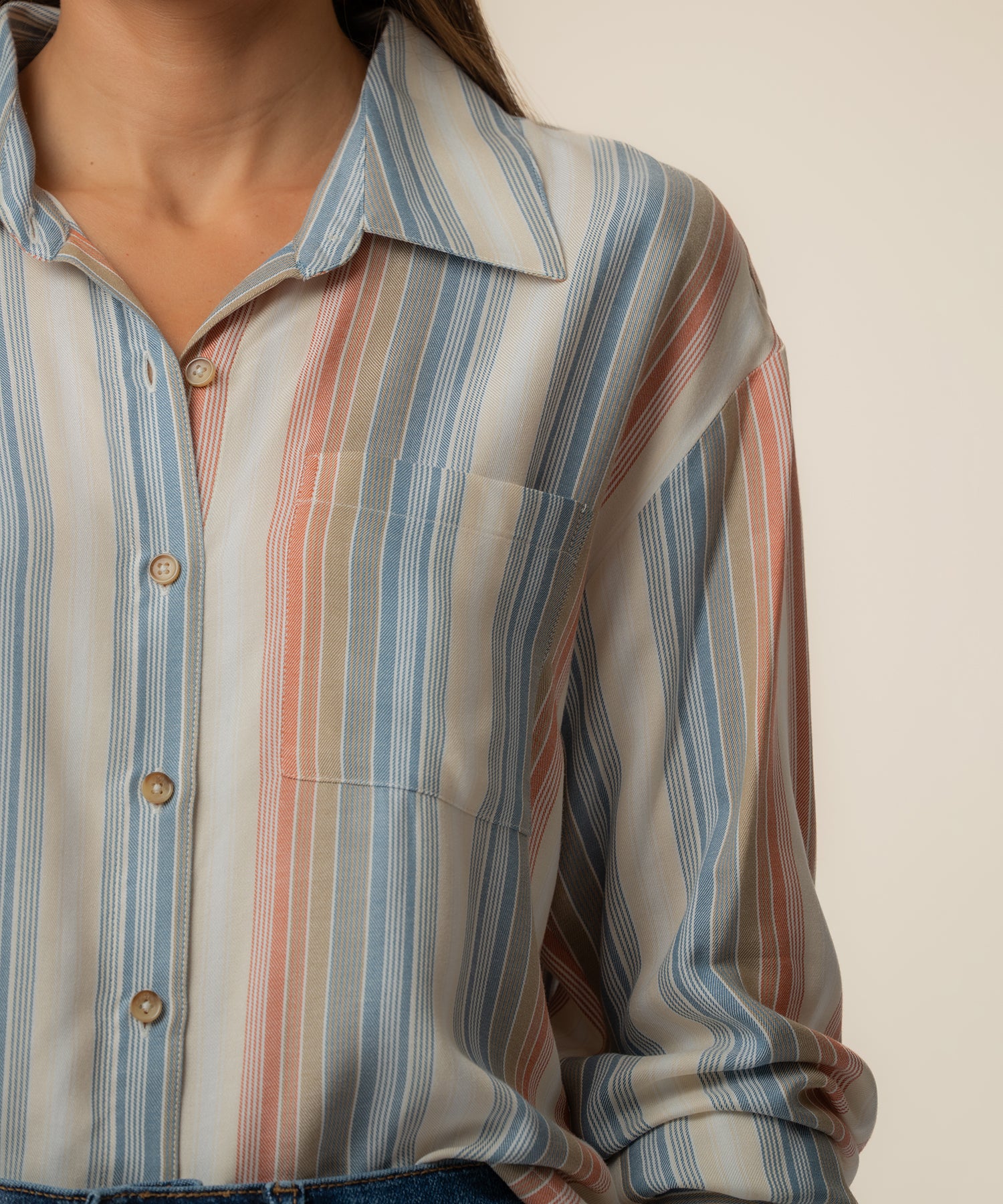 Tabitha Stripe Blouse in Cream