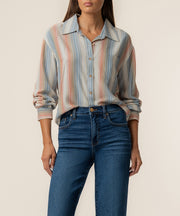 Tabitha Stripe Blouse in Cream