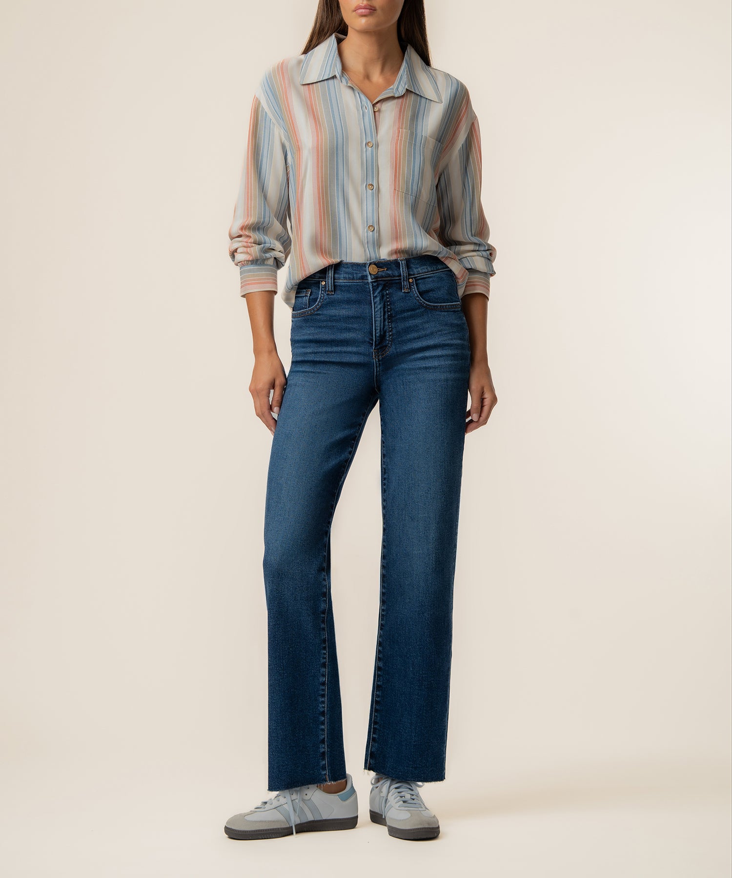 Tabitha Stripe Blouse in Cream