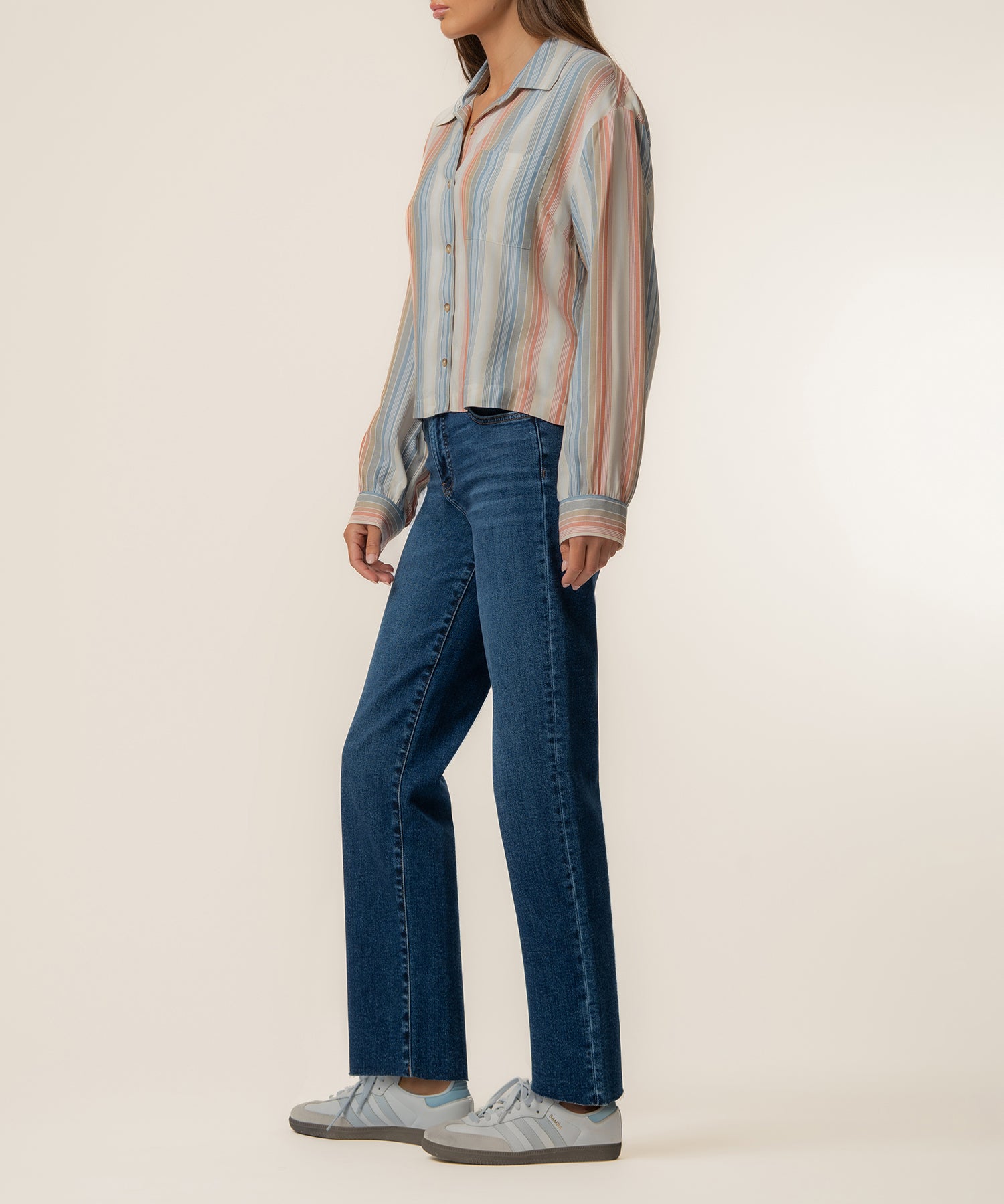 Tabitha Stripe Blouse in Cream