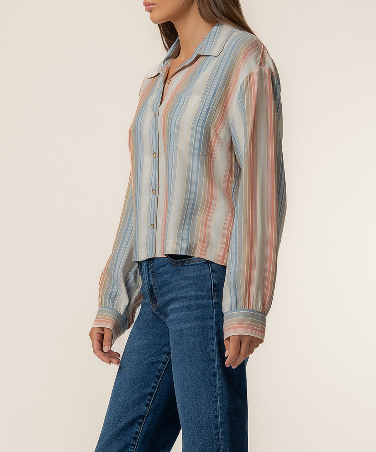 Tabitha Stripe Blouse in Cream