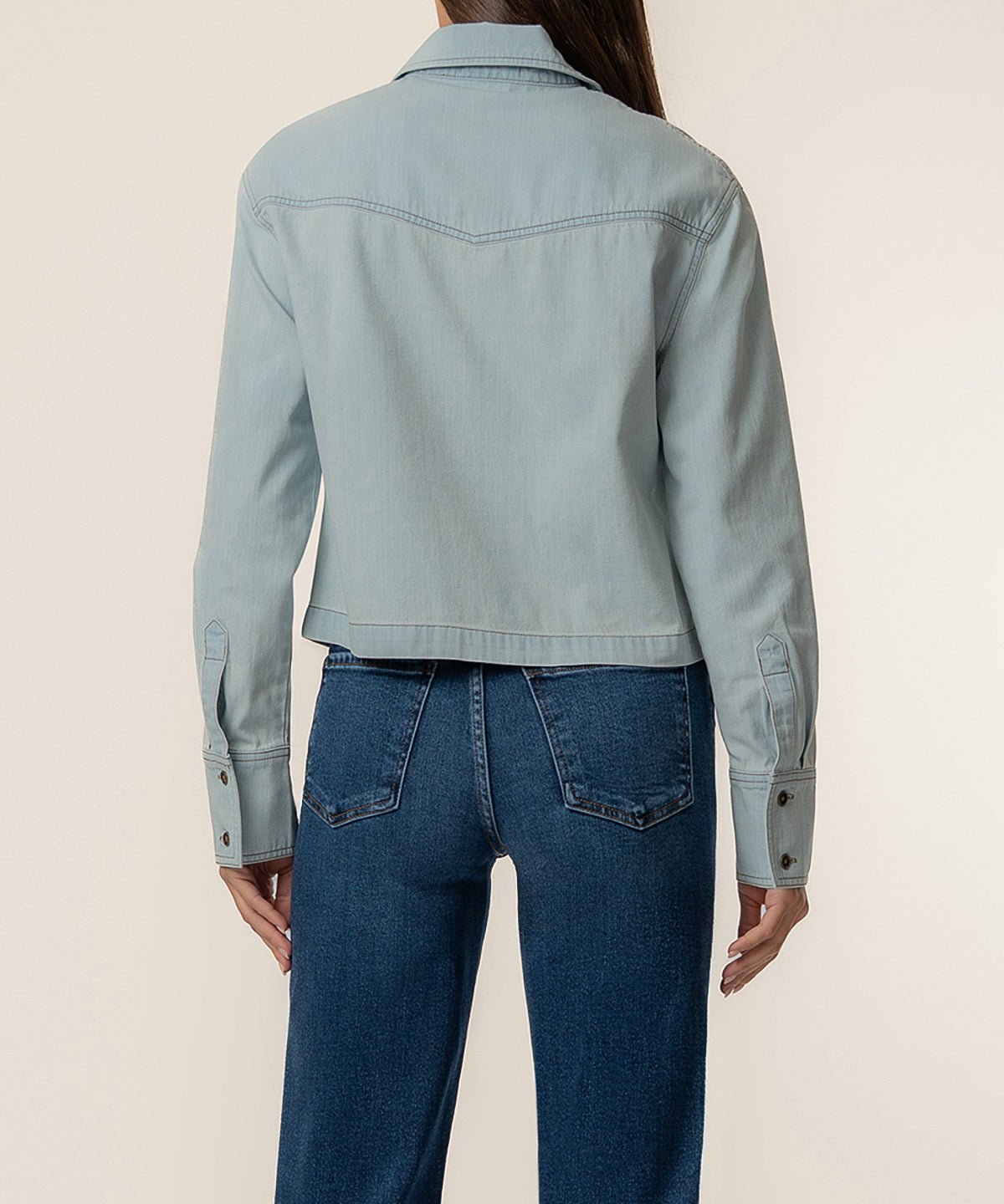 Aubrey Denim Crop Shirt in Advantage Wash