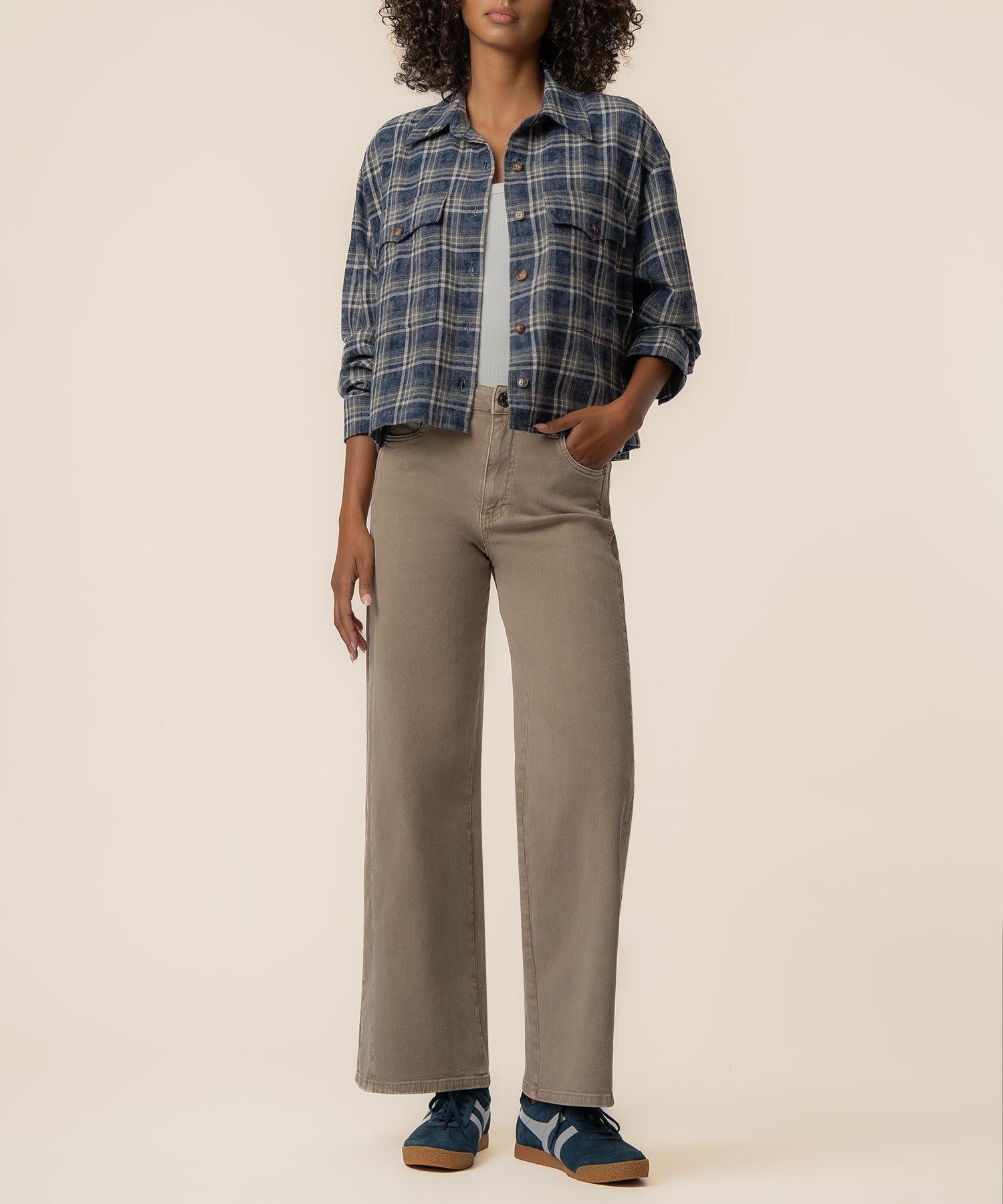 Mira Boxy Top in Blue - Kut from the Kloth