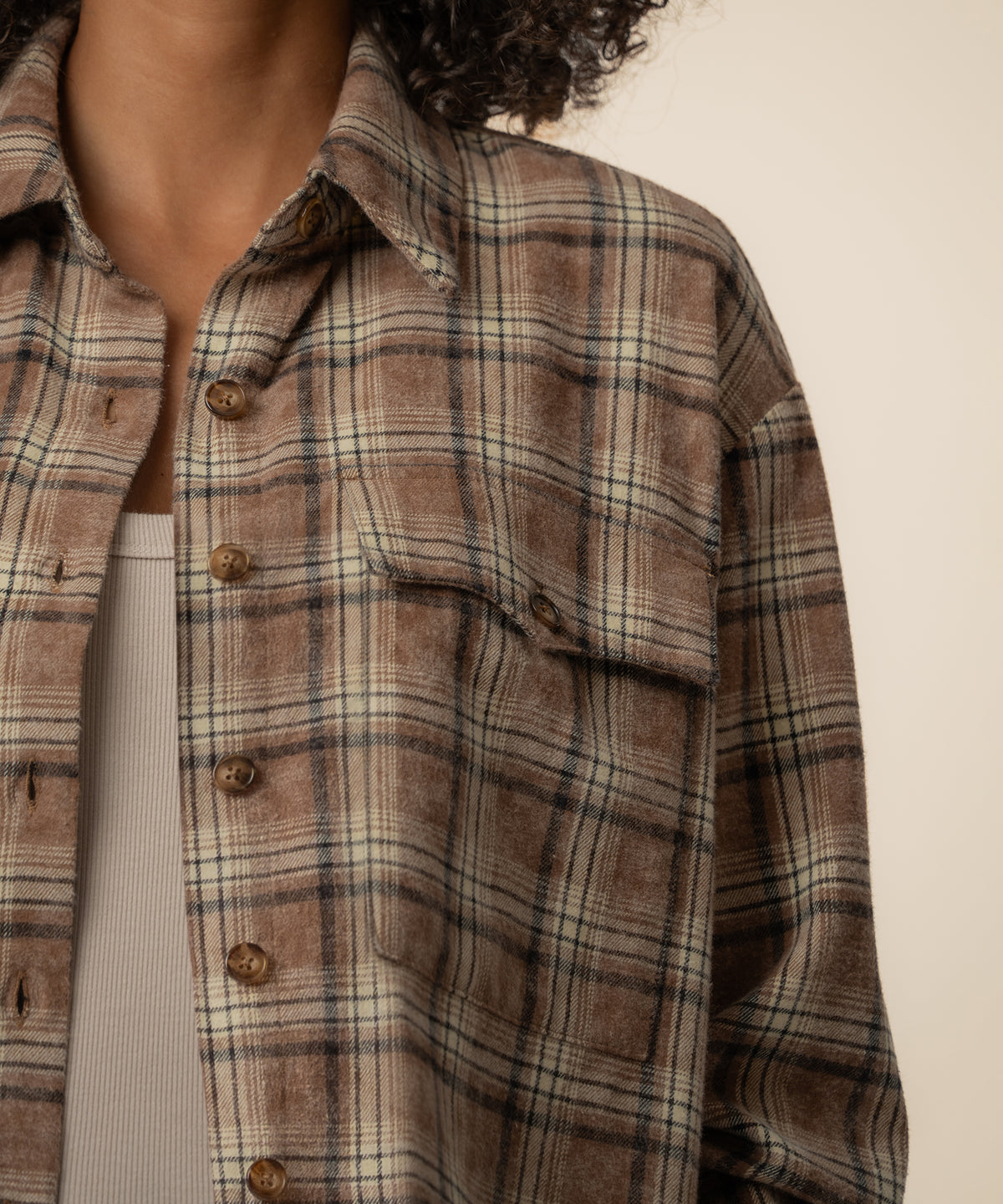Mira Boxy Top in Saddle Brown