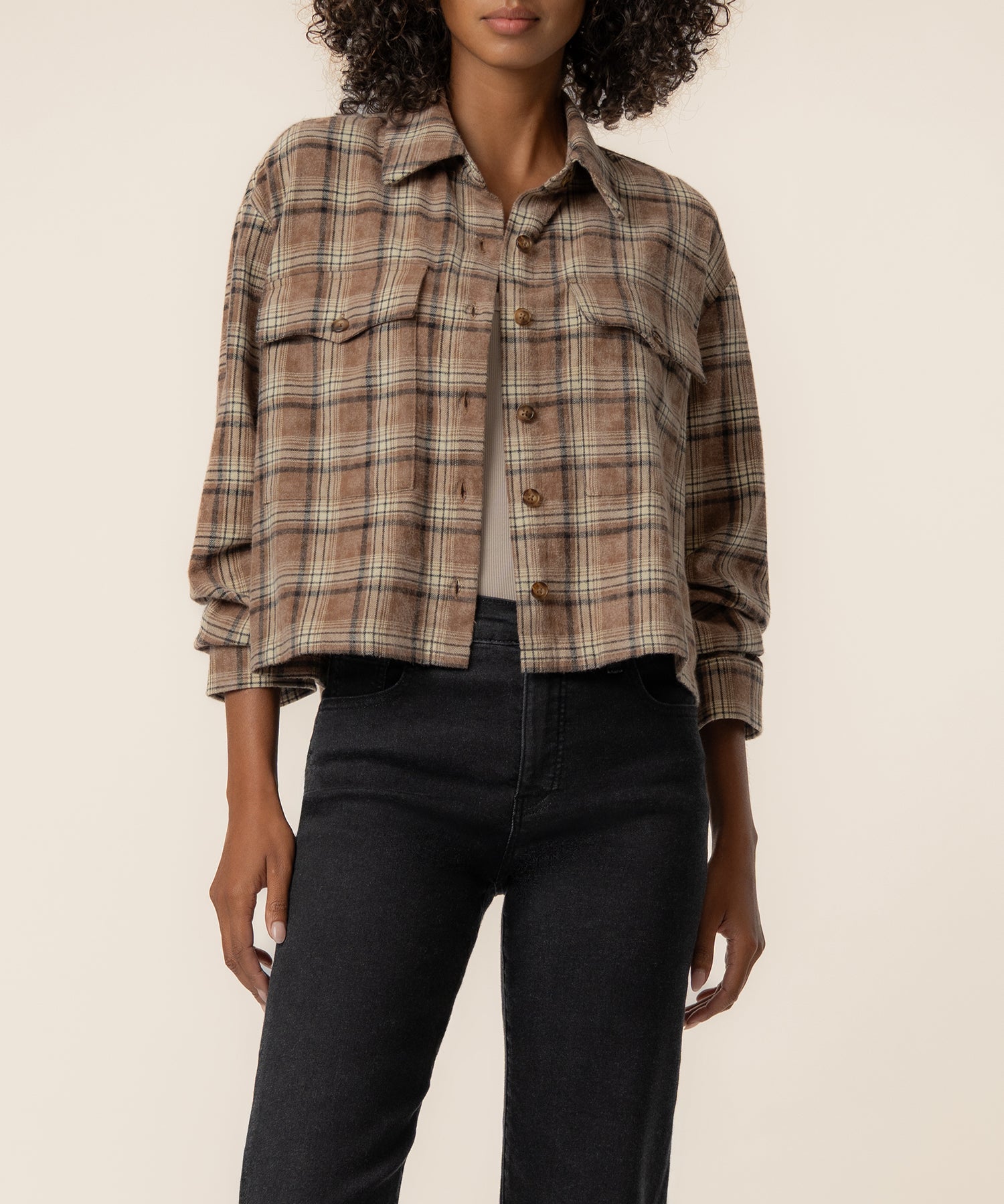 Mira Boxy Top in Saddle Brown - Kut from the Kloth