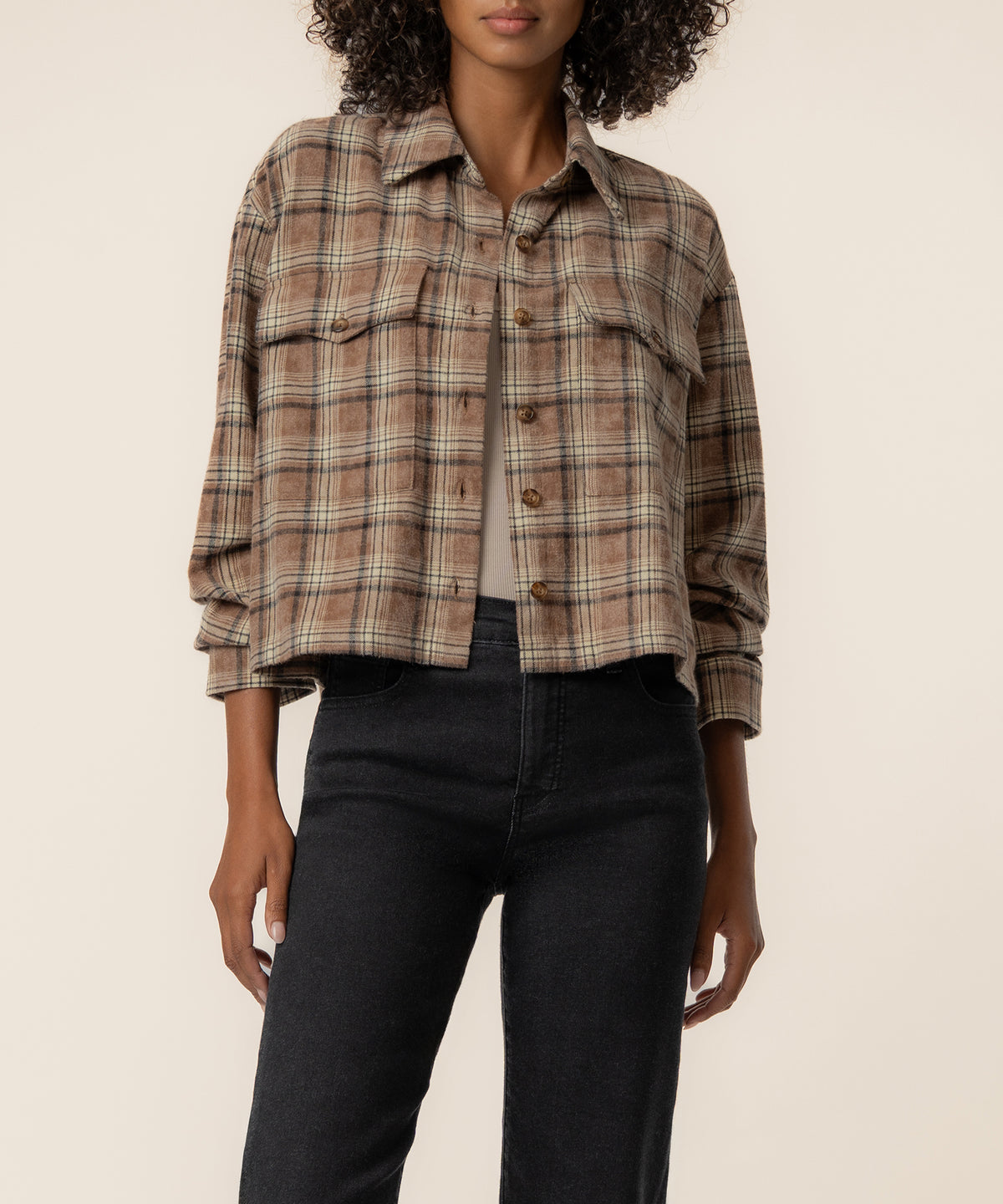 Mira Boxy Top in Saddle Brown