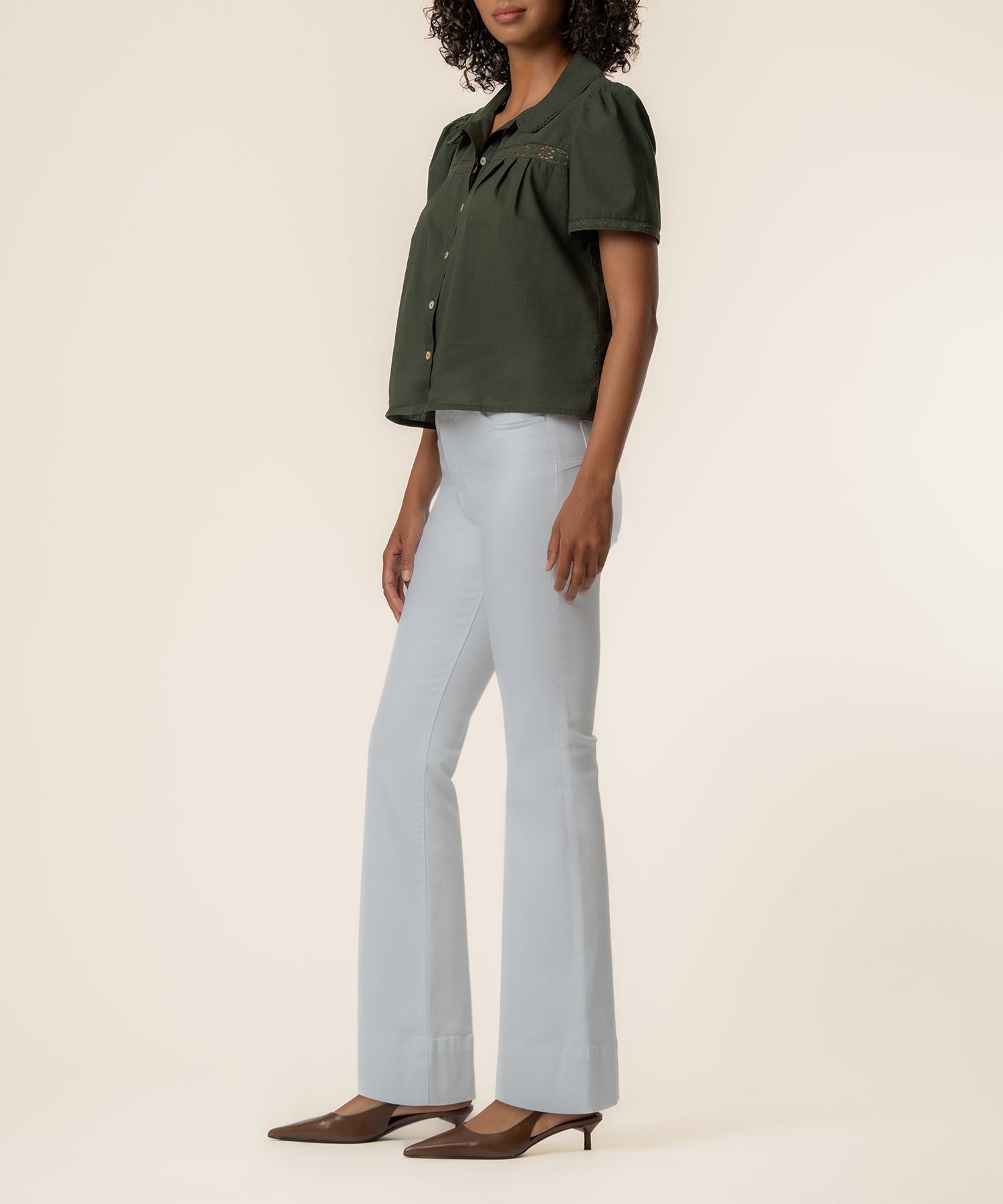 Vienna Top in Olive