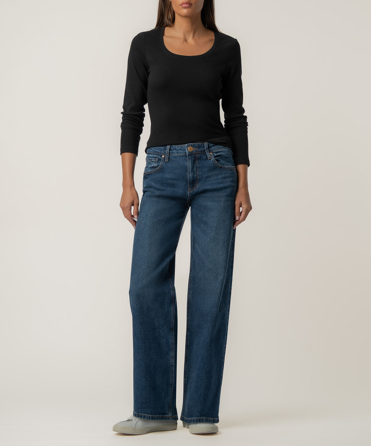 Sarah Rib Knit Top in Black