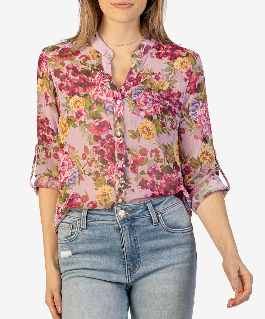 KUT from the Kloth Women's Potenza Pink Jasmine Top Size Small