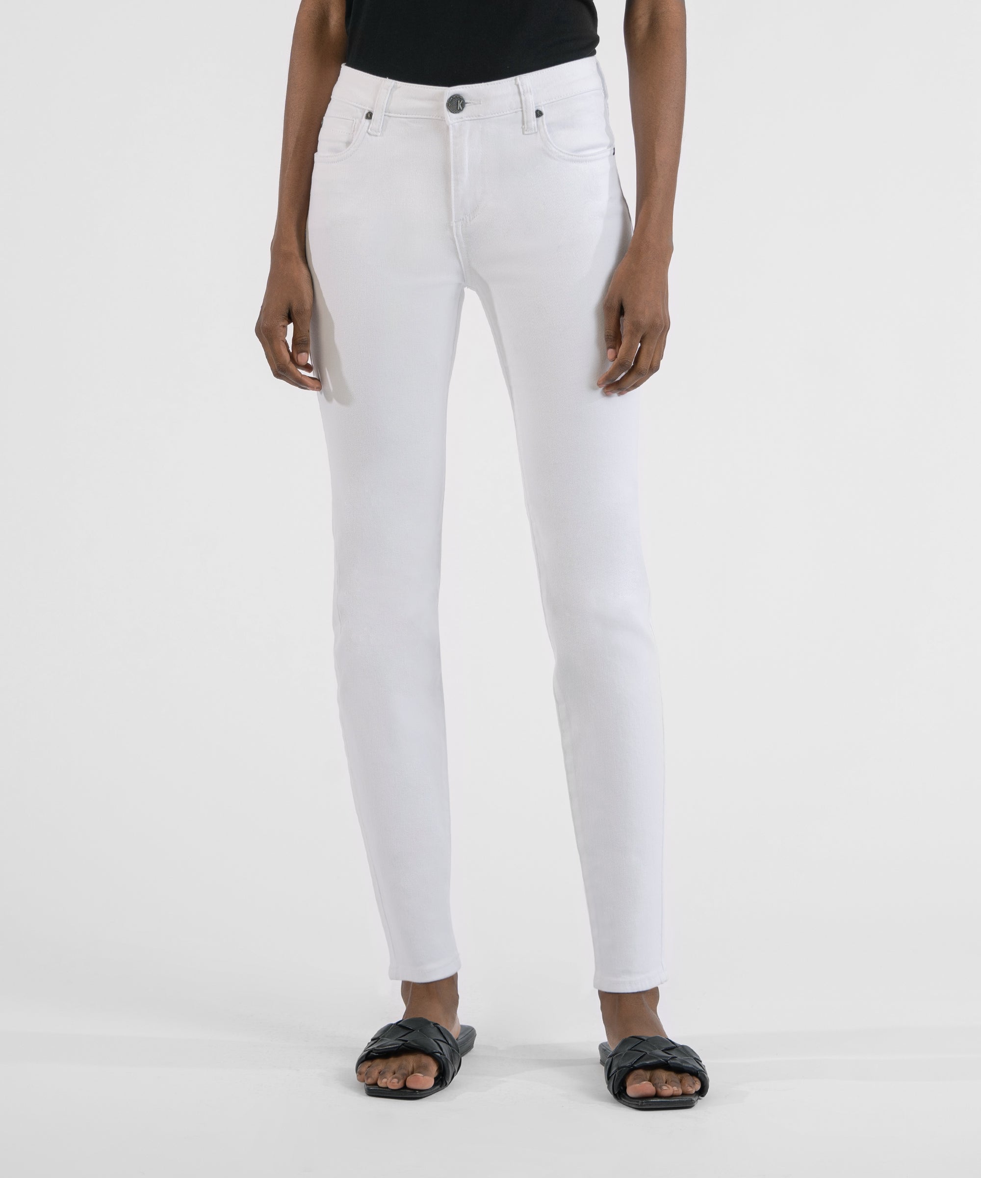Diana Mid Rise Relaxed Fit Skinny, Exclusive (White) - Kut from the Kloth